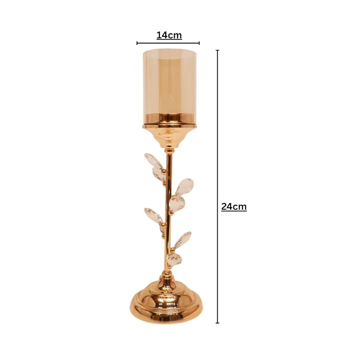 Golden Leaf Bloom Candle Stand