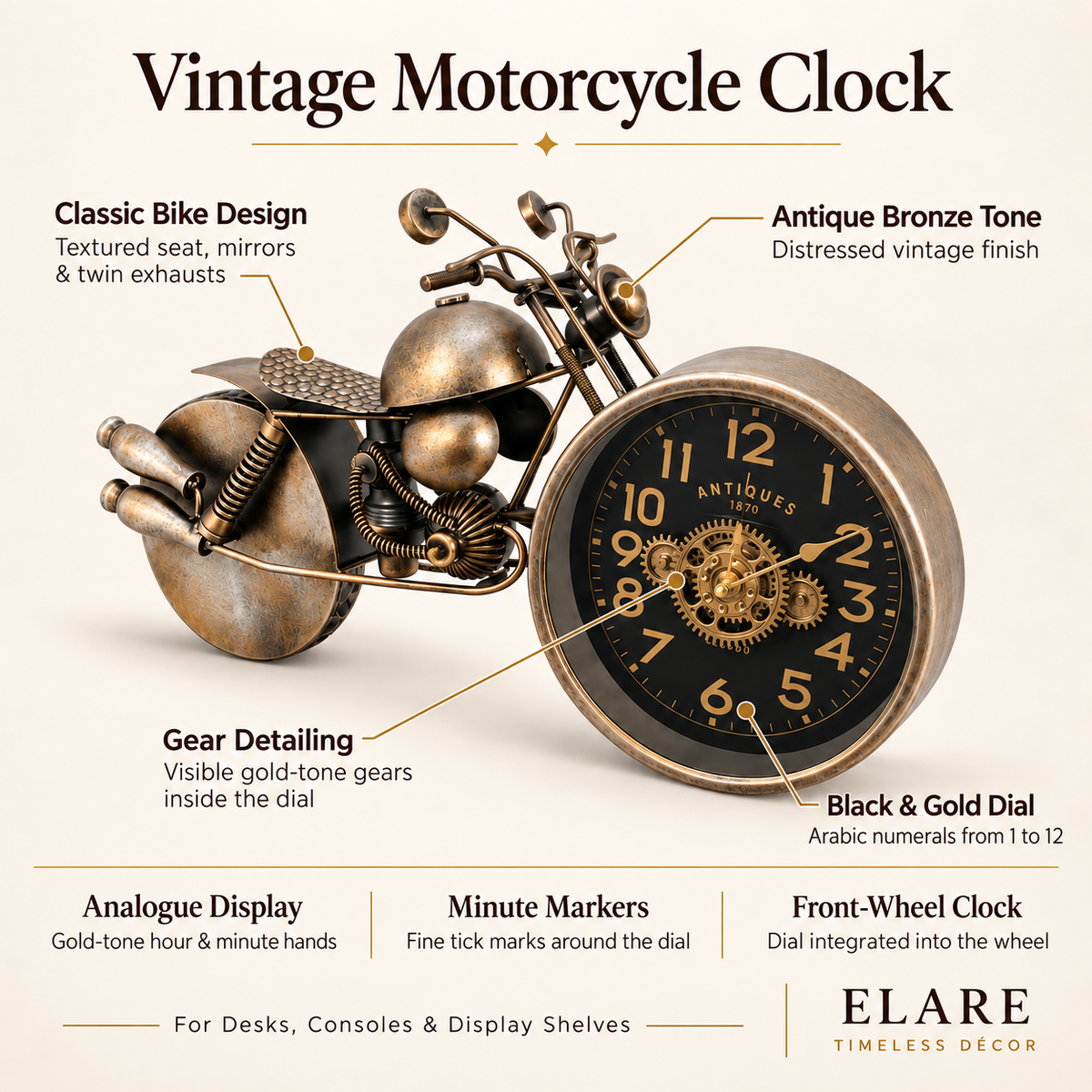 Roadmaster Motorcycle Clock