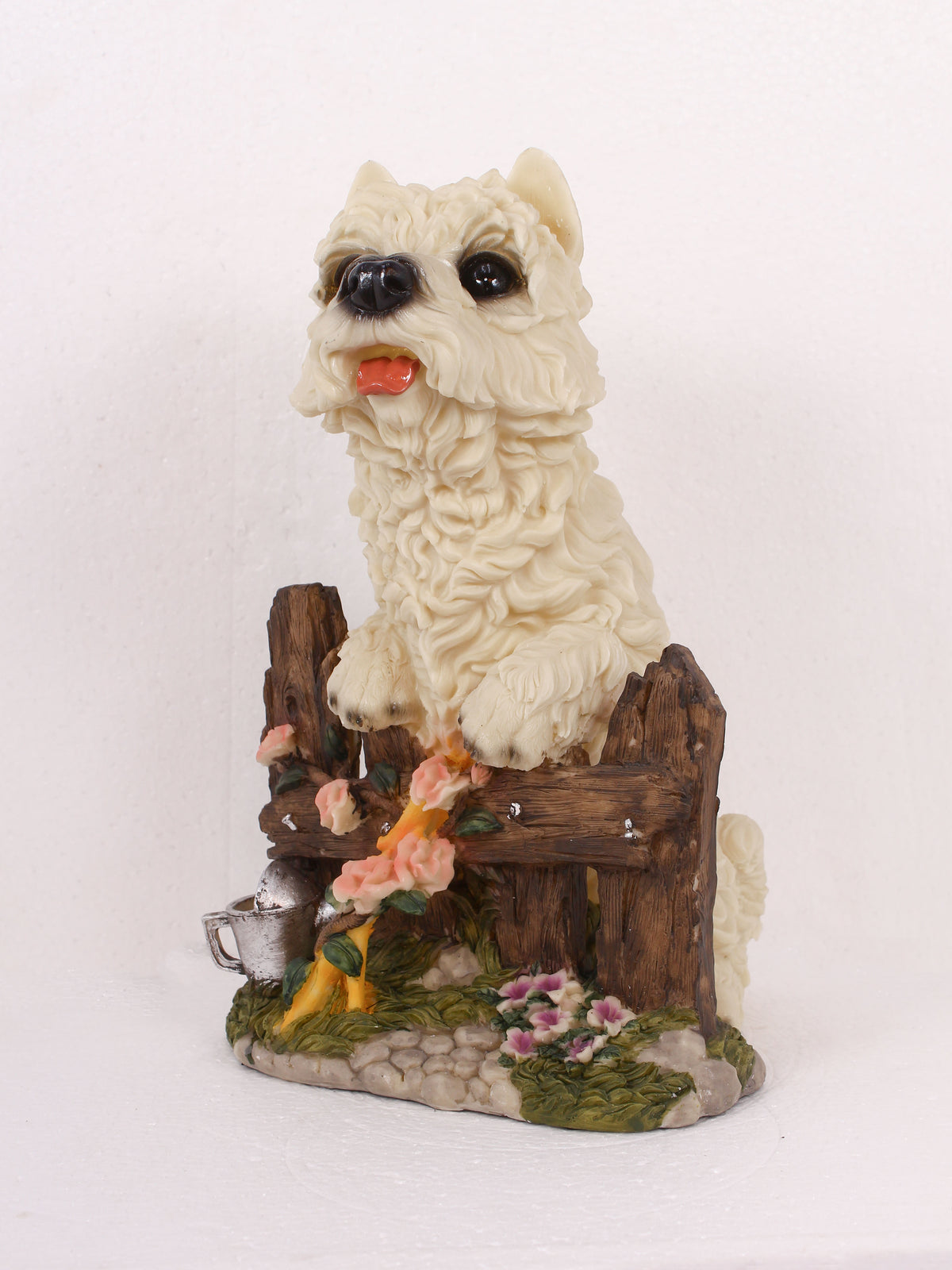 Playful Dog Garden-Fence Sculpture