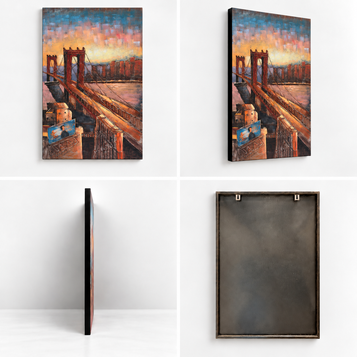 Sunset Suspension Bridge Large 3D Metal Wall Art – 120 × 80 cm