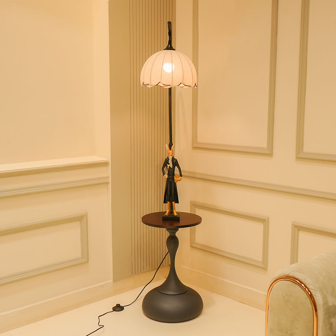 Elare Arc Floor Lamp with Side Table