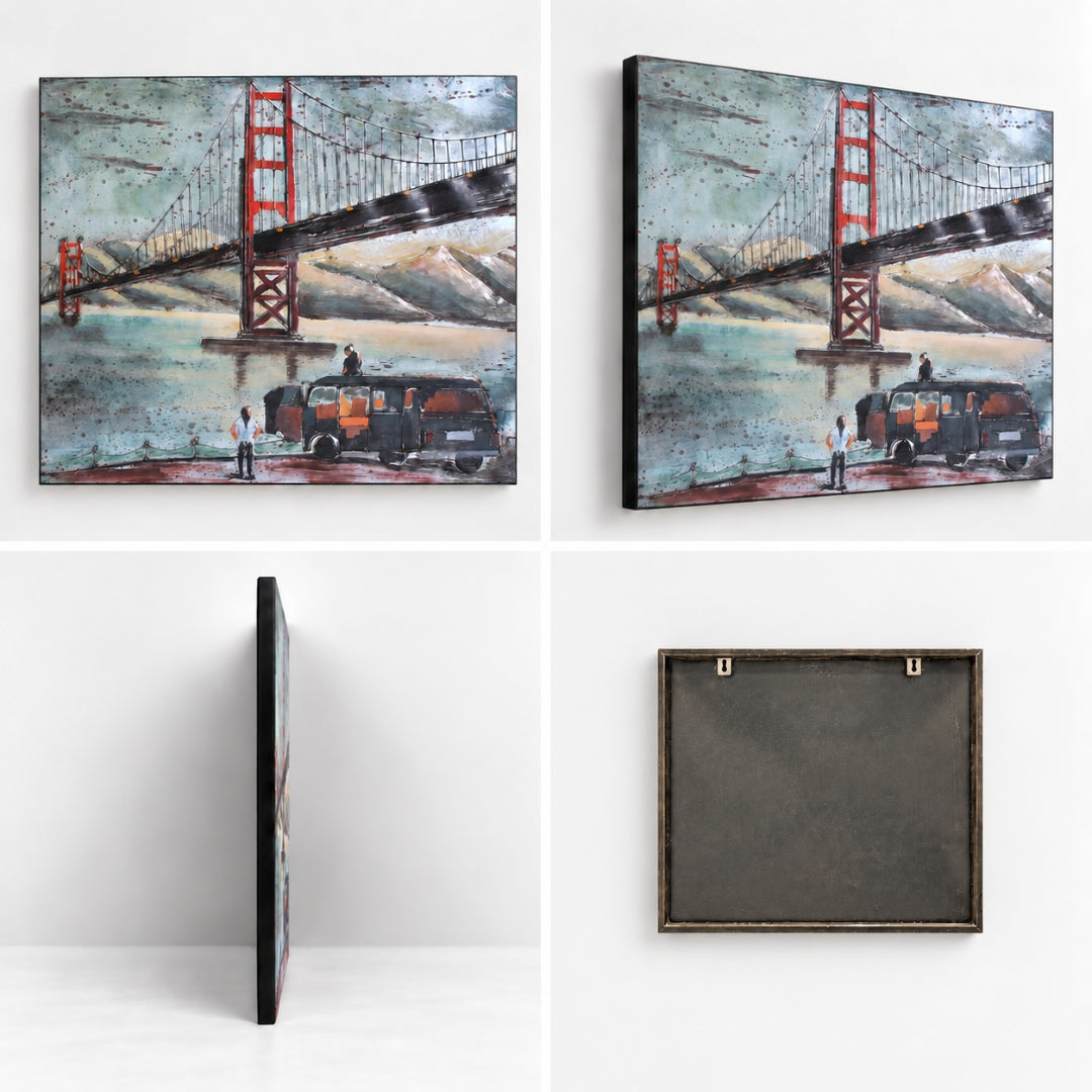 Elare Golden Gate Bridge 3D Metal Wall Art Painting