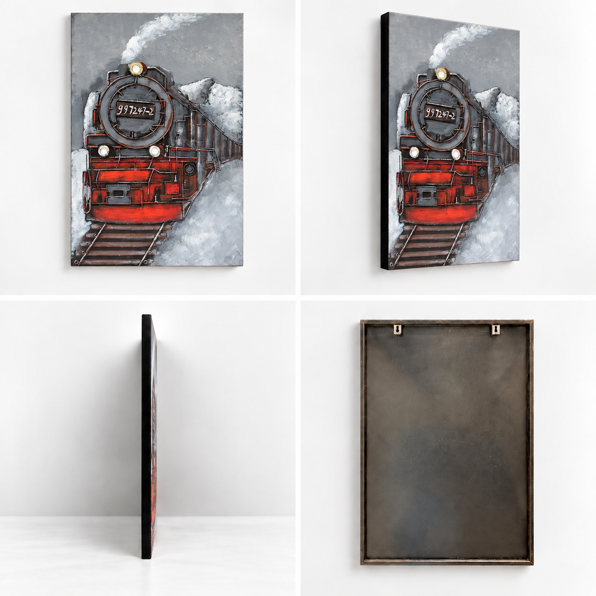 Elare Vintage Steam Locomotive 3D Metal Wall Art