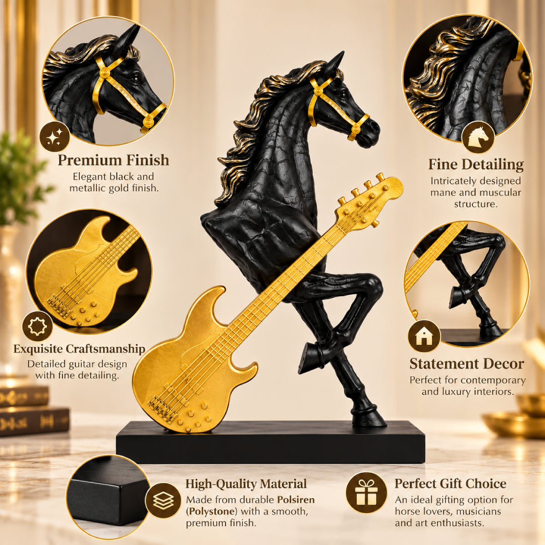 Royal Horse with Guitar Showpiece