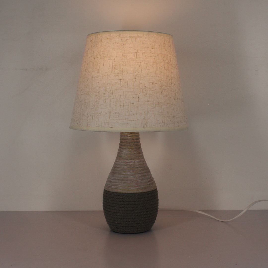 Textured Dual-Tone Table Lamp for Bedroom & Living Room