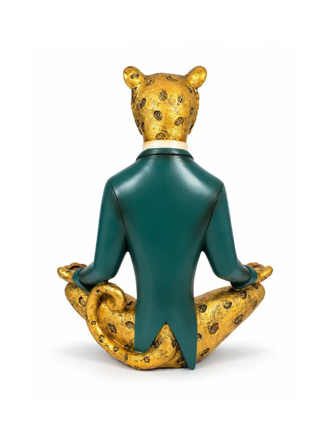 ELARE Golden Leopard Meditation Showpiece – Green