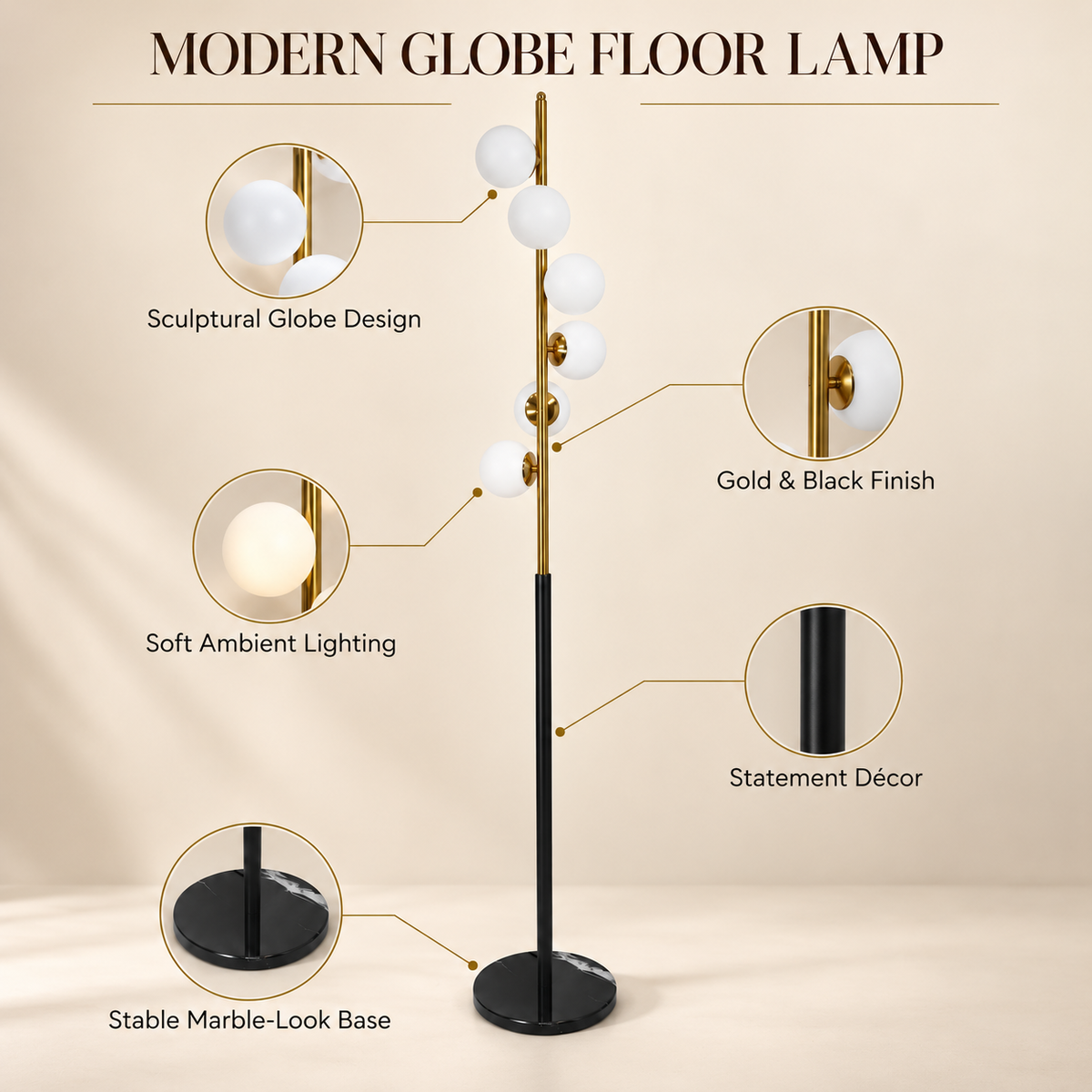 FLOOR LAMP WGISPERING HOMES KINGSLEY
