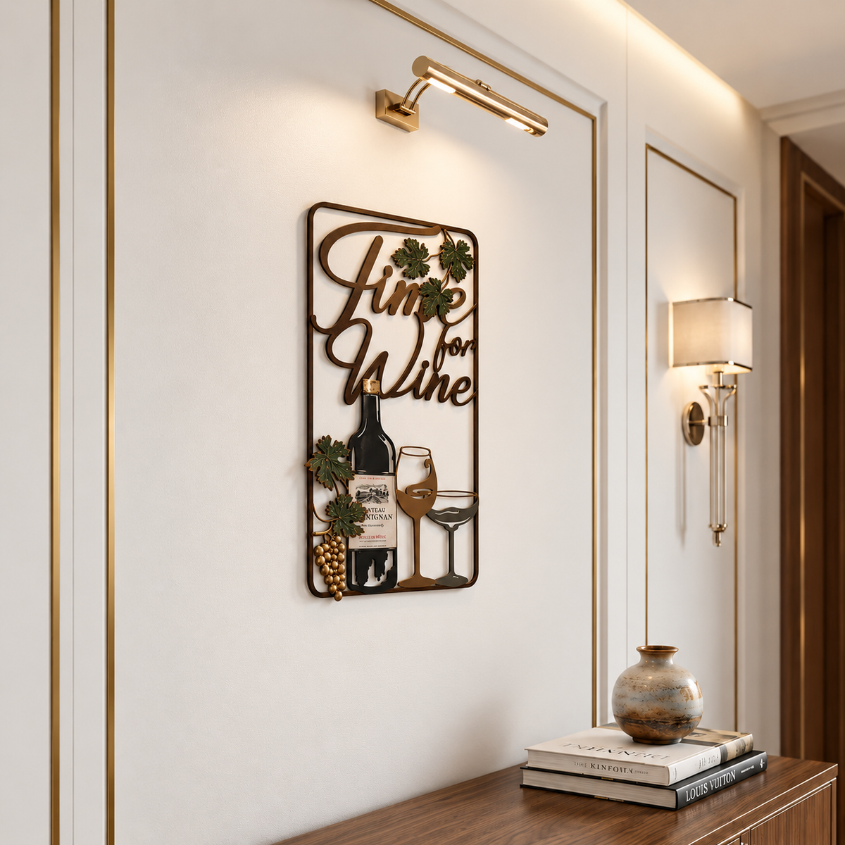 "Time for Wine" Metal Wall Art Décor
