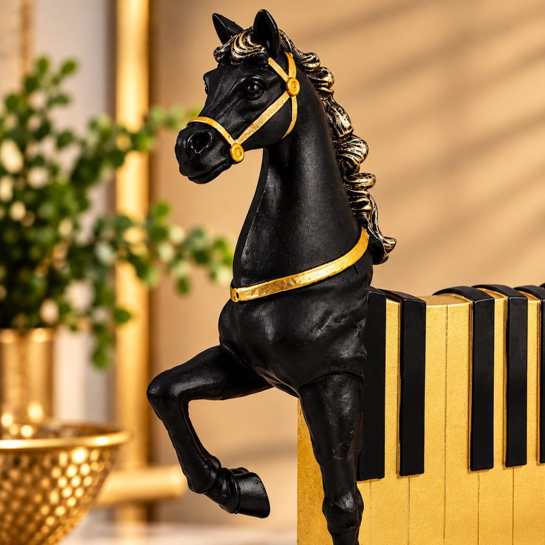 Royal Horse with Piano Showpiece