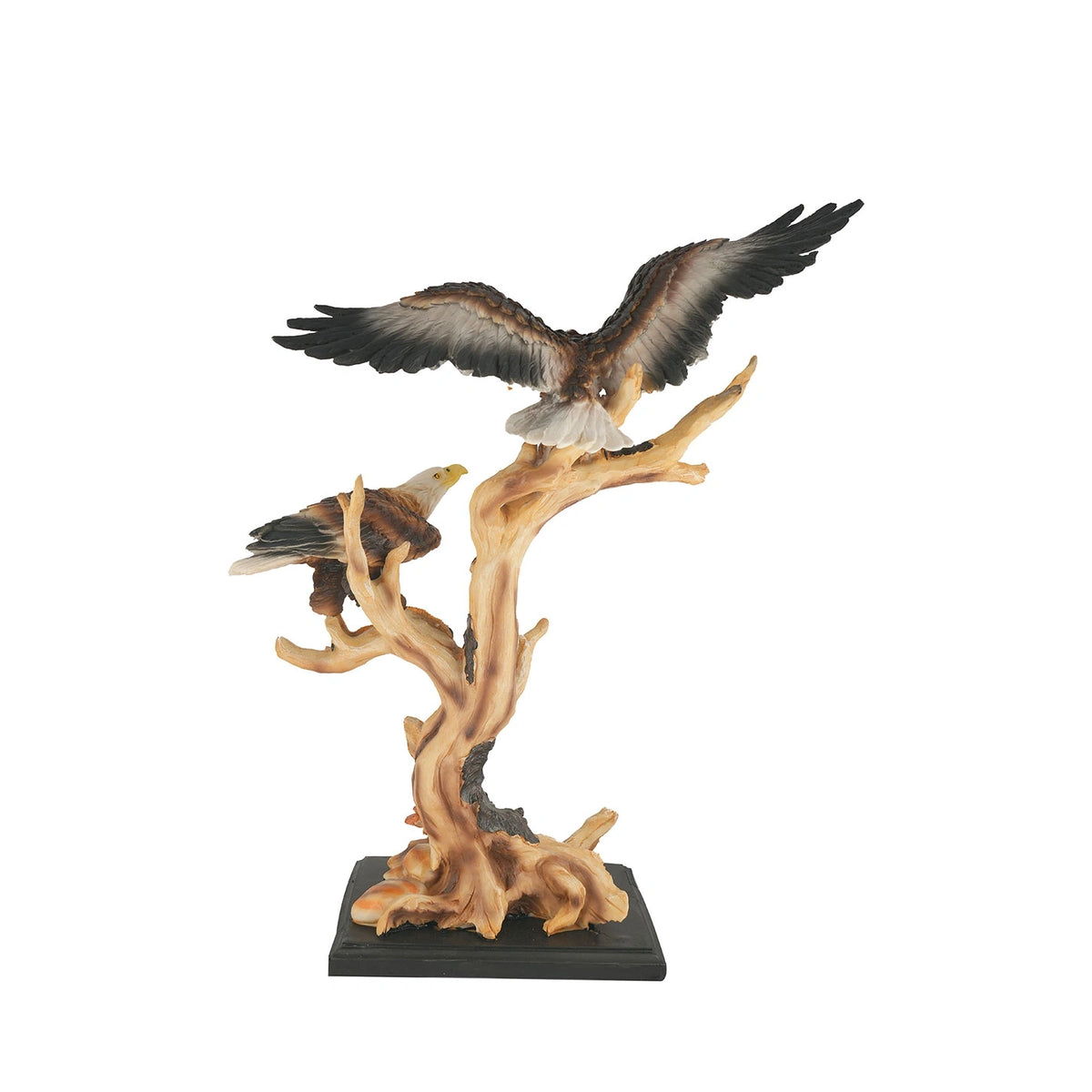 Majestic Eagle Pair on Tree Branch Polyresin Made Showpiece