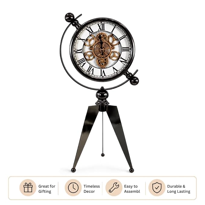 Vintage Tripod Table Clock