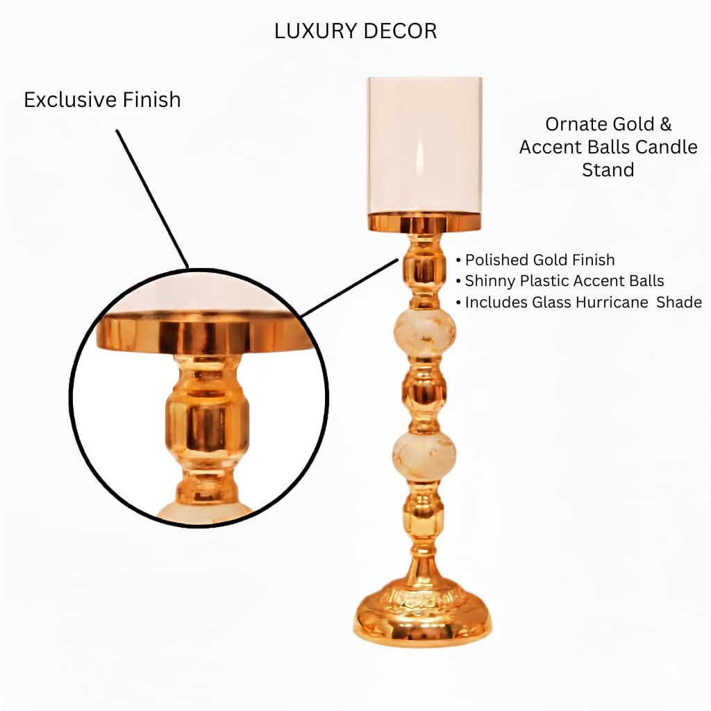 Gold Plated Hurricane Candle Holders