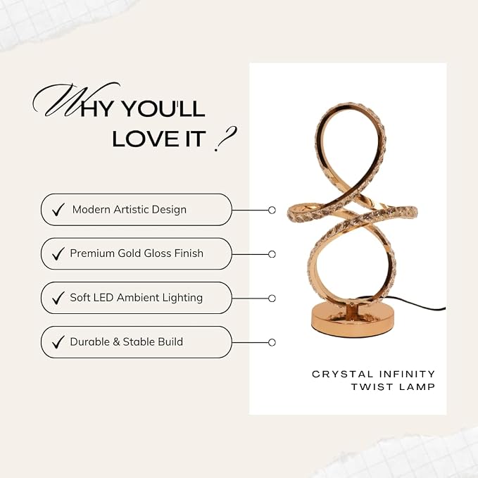 Crystal Infinity Twist LED Table Lamp
