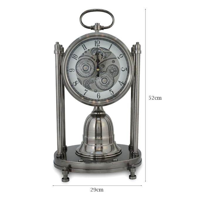 Vintage Gear Metal Table Clock
