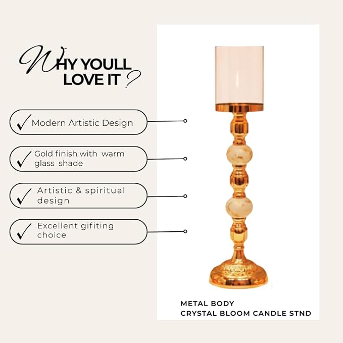 Gold Plated Hurricane Candle Holders