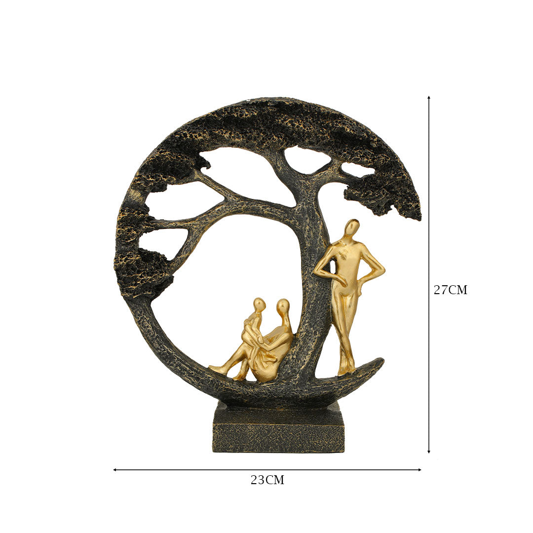 Modern Family Tree Sculpture Showpiece in Black Color