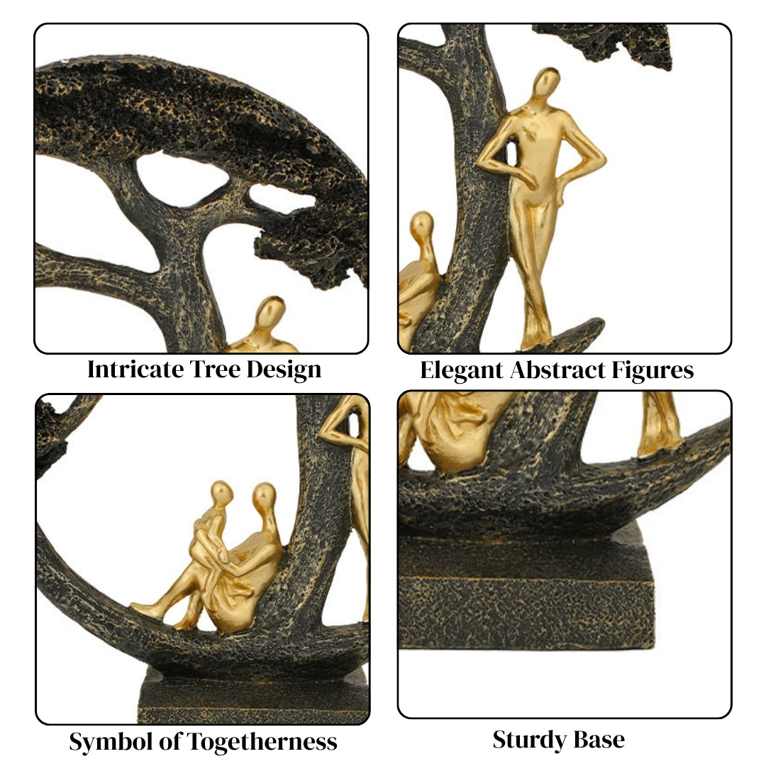 Modern Family Tree Sculpture Showpiece in Black Color