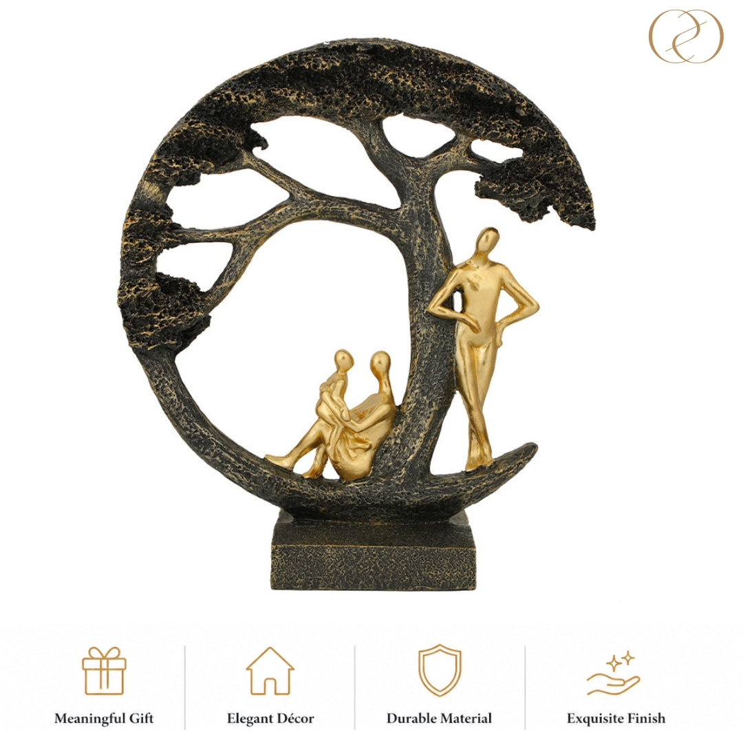 Modern Family Tree Sculpture Showpiece in Black Color