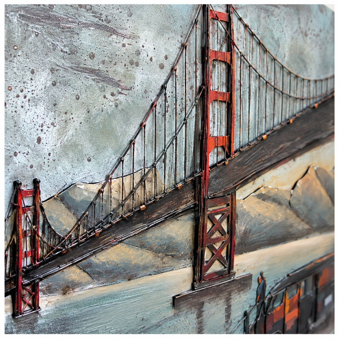 Elare Golden Gate Bridge 3D Metal Wall Art Painting