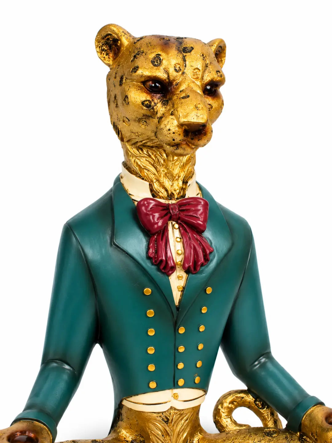 ELARE Golden Leopard Meditation Showpiece – Green
