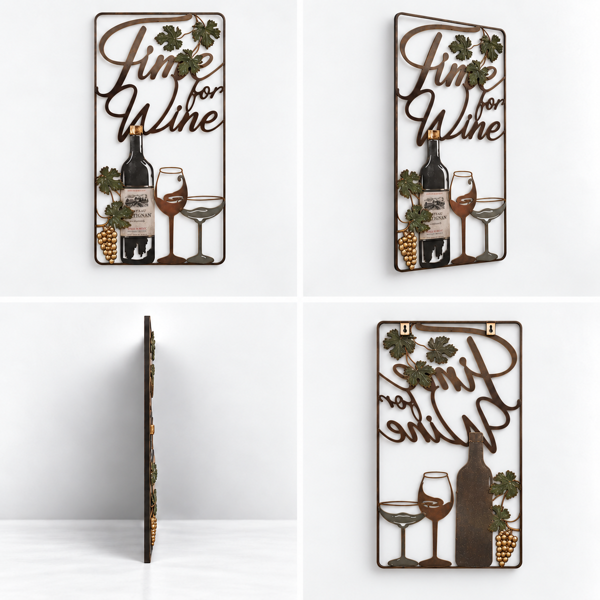 "Time for Wine" Metal Wall Art Décor