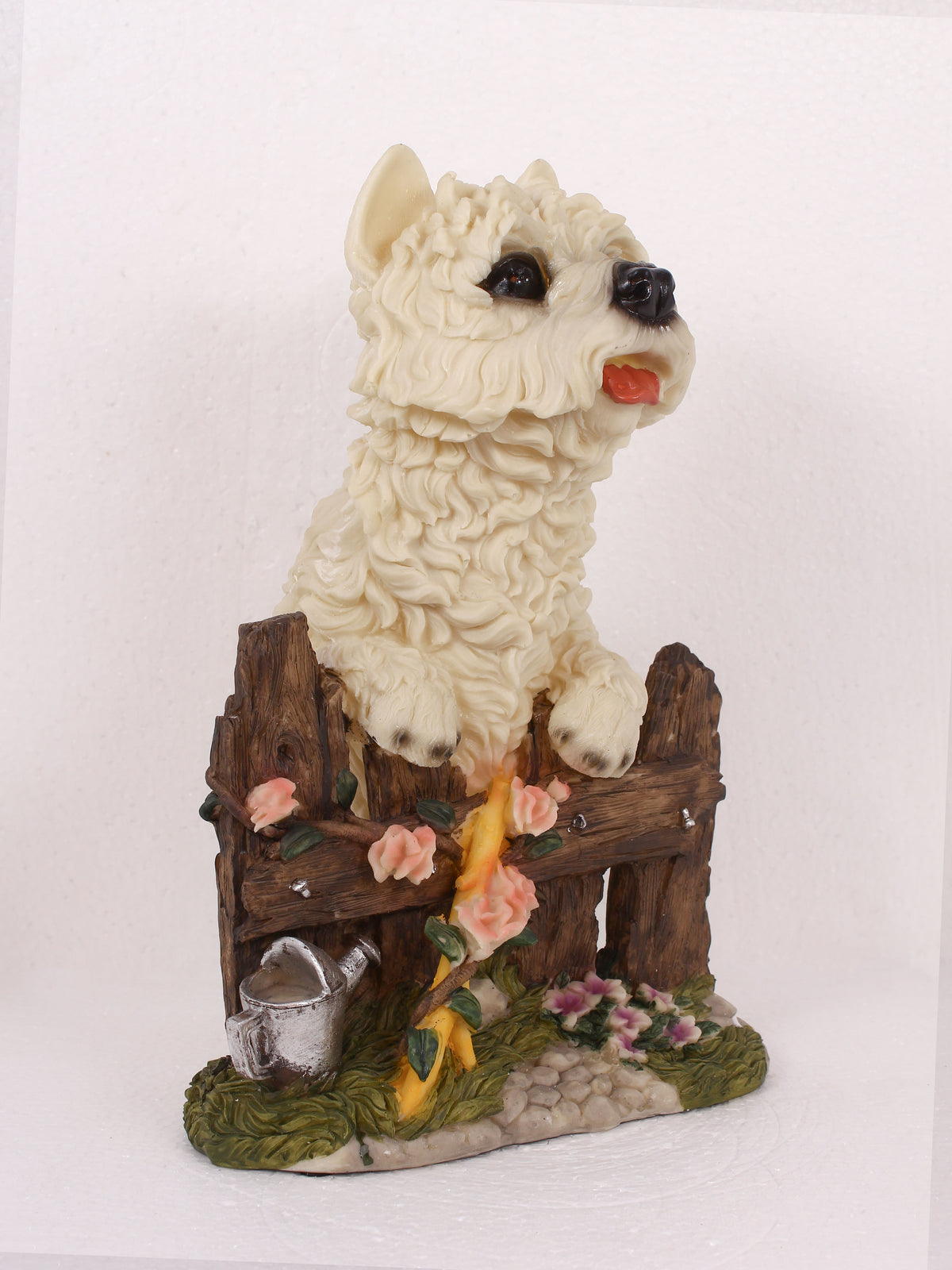 Playful Dog Garden-Fence Sculpture