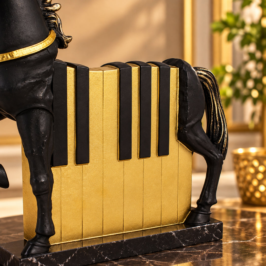 Royal Horse with Piano Showpiece