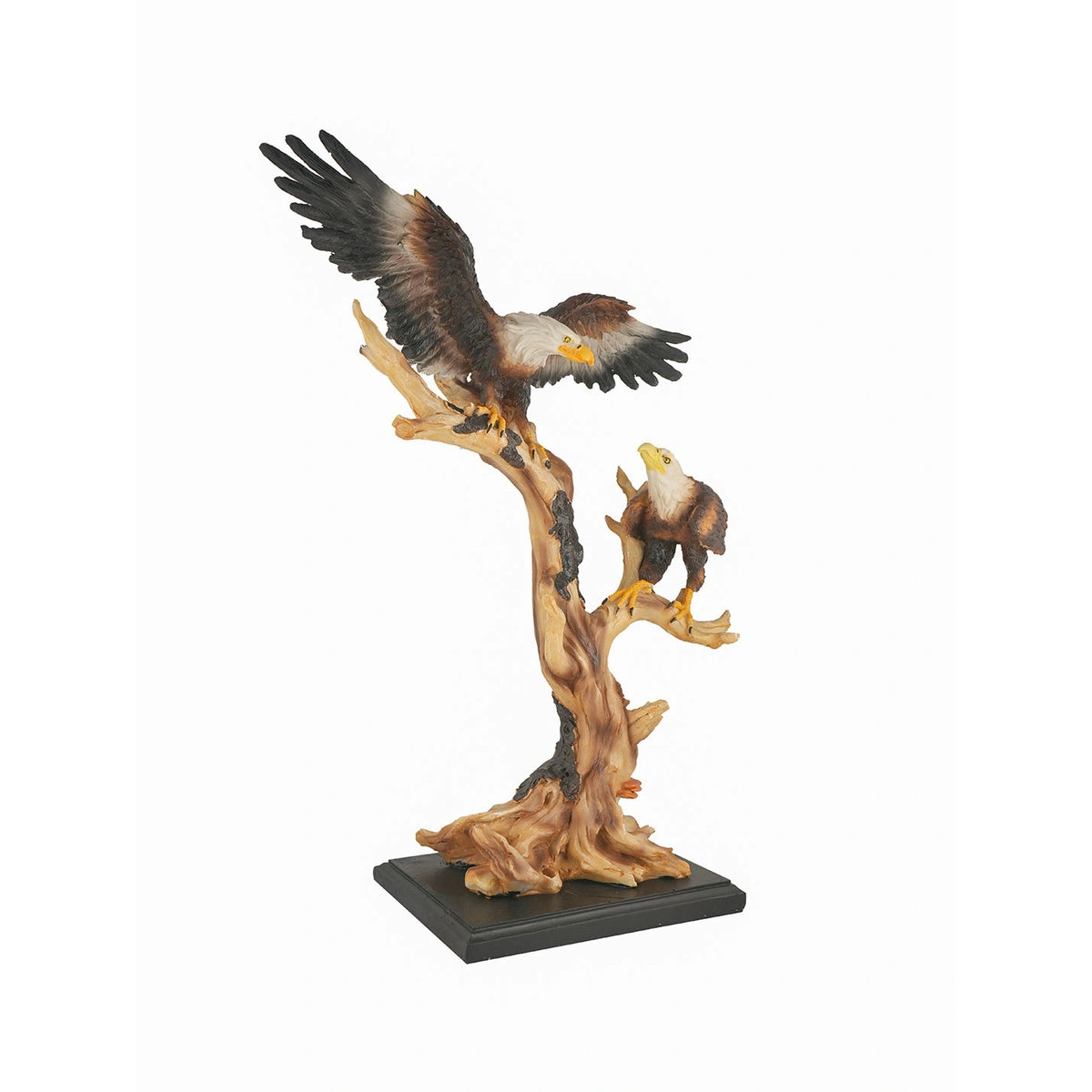 Majestic Eagle Pair on Tree Branch Polyresin Made Showpiece