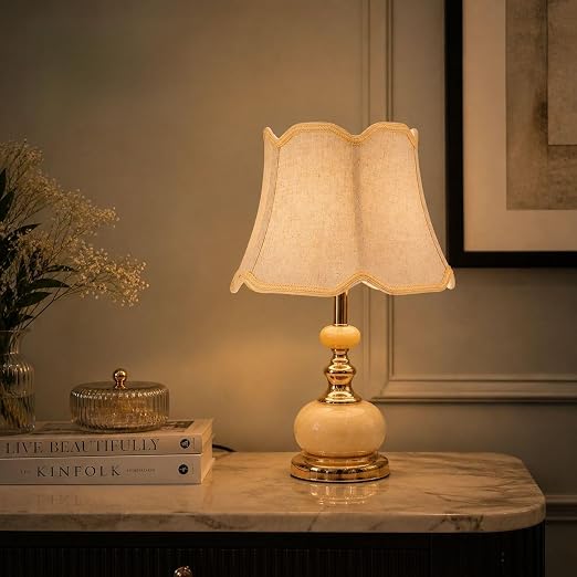 Elegant Vintage Table Lamp with Marble Base