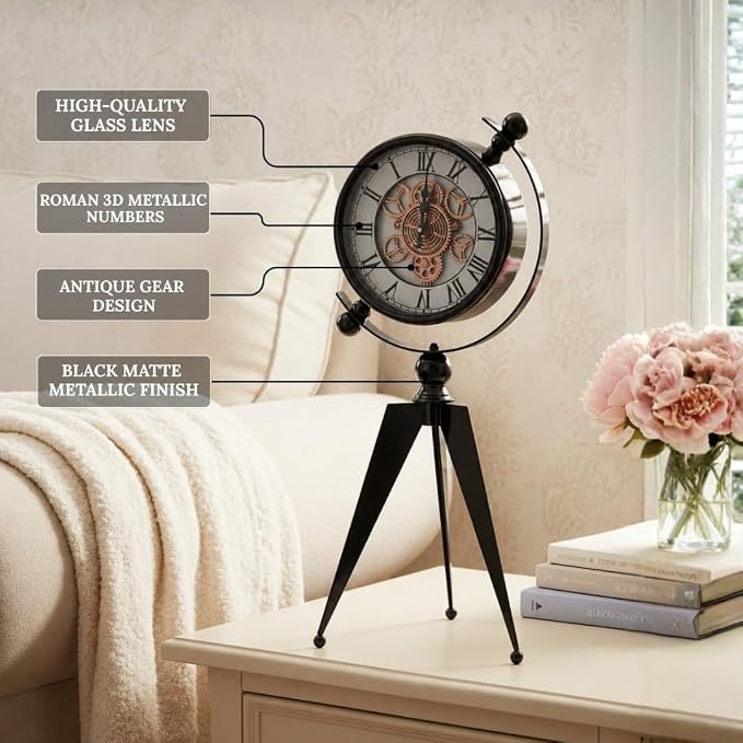 Vintage Tripod Table Clock
