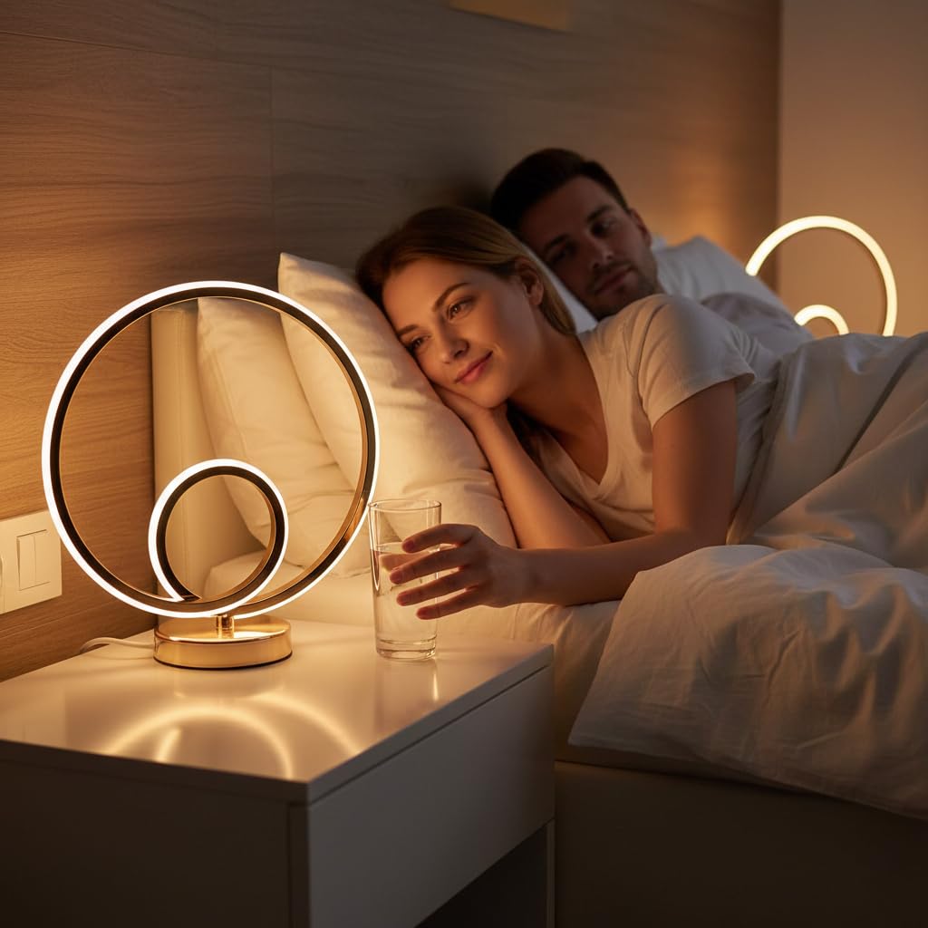 Dual Ring Circle Table Lamp
