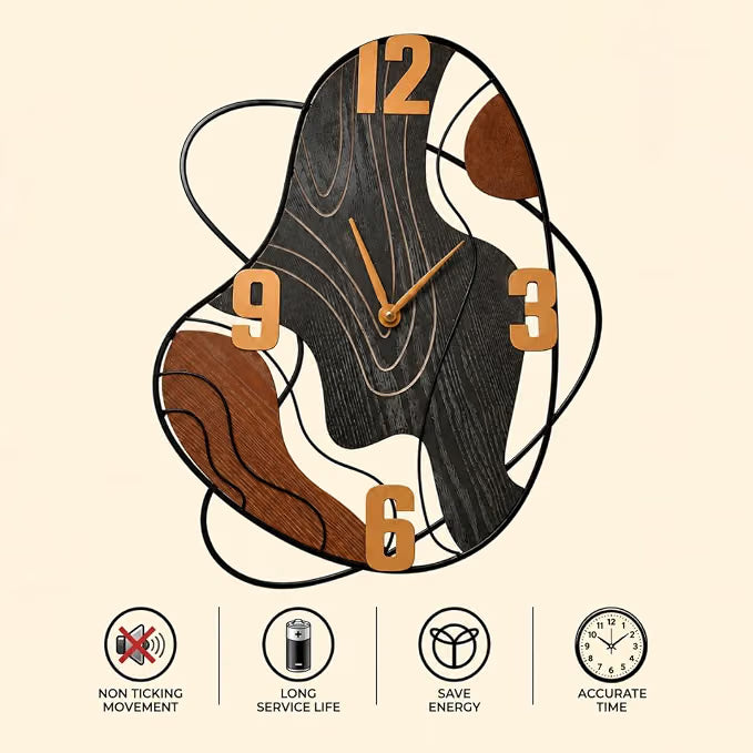 rustic wooden wall clock
