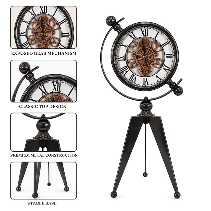 Vintage Tripod Table Clock