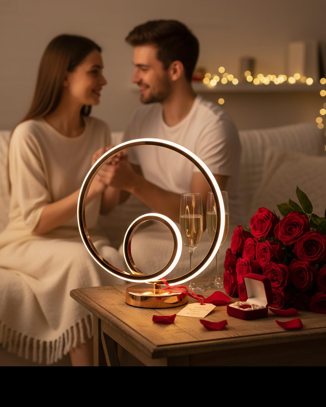 Dual Ring Circle Table Lamp