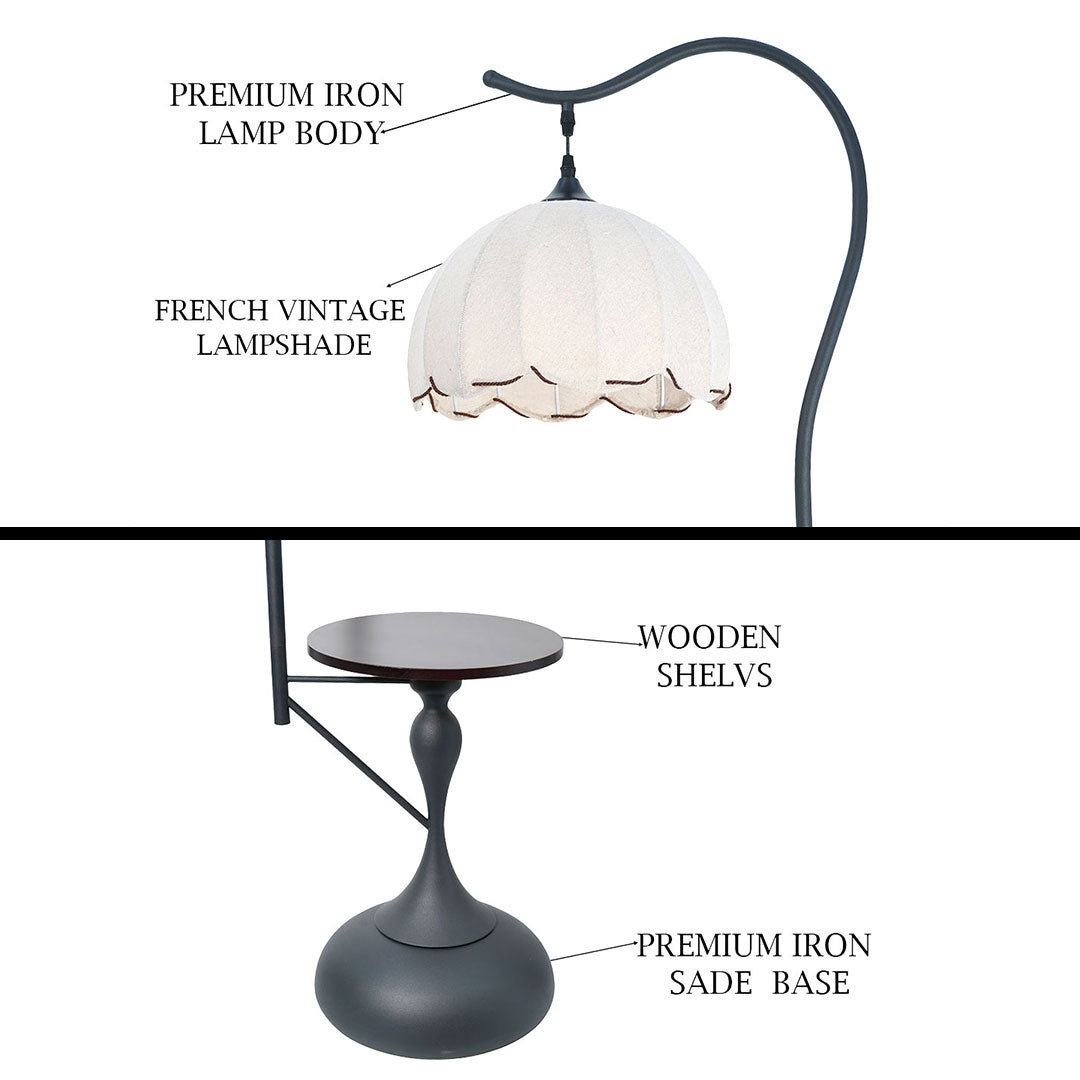 Elare Arc Floor Lamp with Side Table