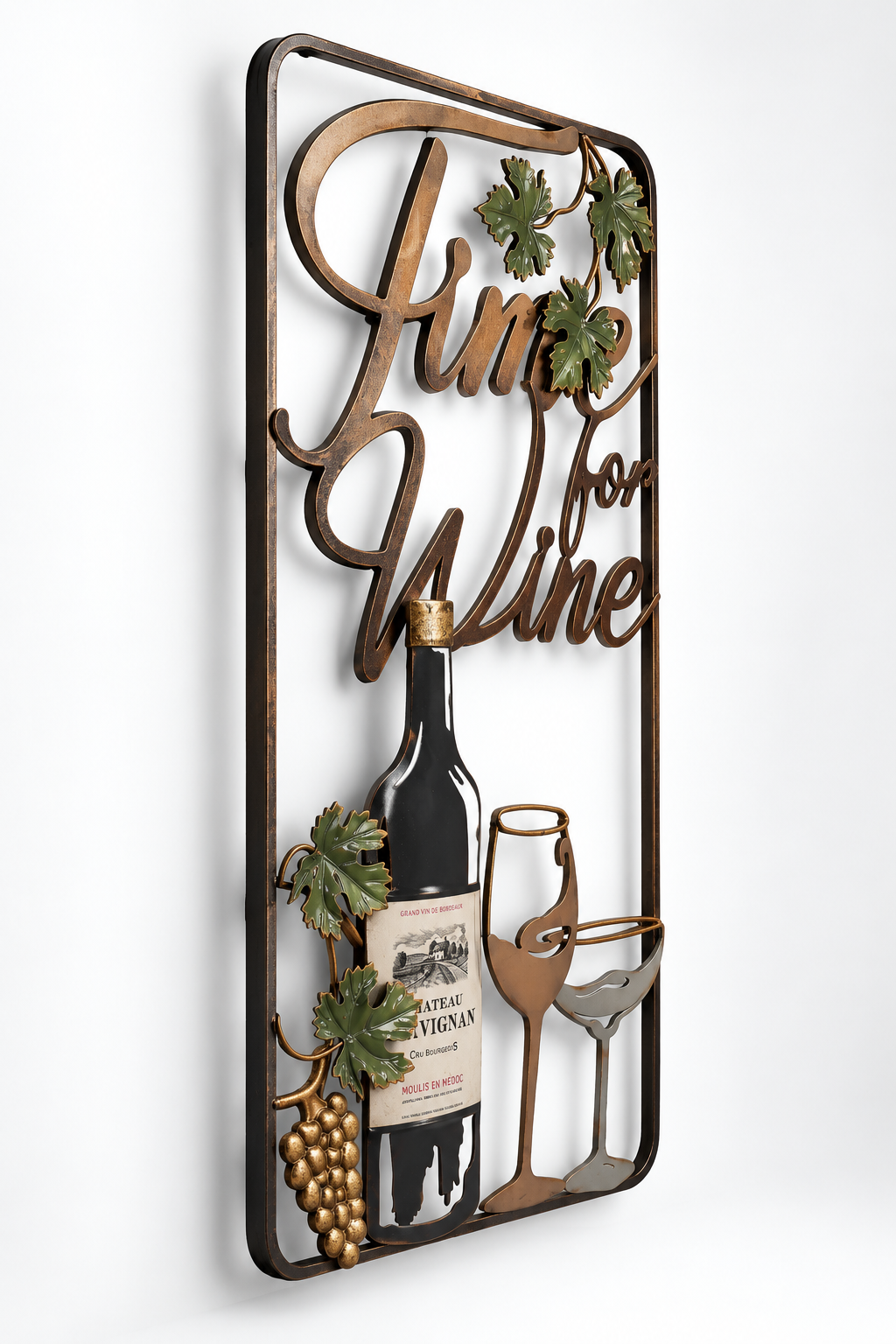 "Time for Wine" Metal Wall Art Décor