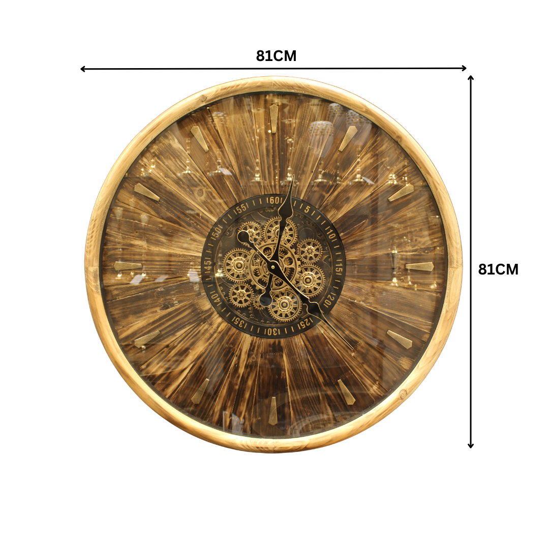 Rustic Wooden Wall Clock