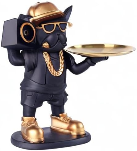 Street Style Frenchie Butler Statue Tabletop Organizer