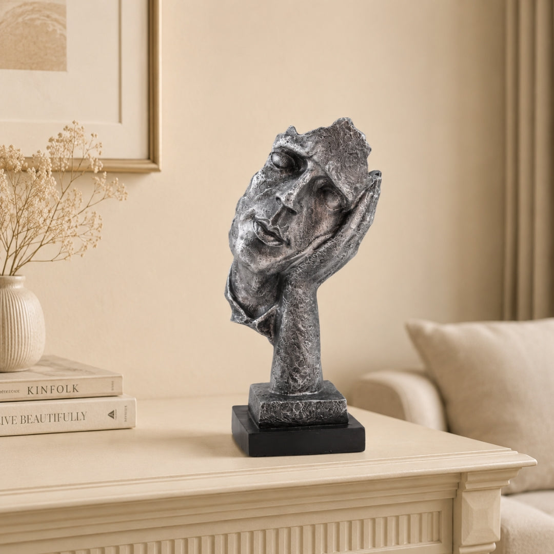 Modern Surrealist Face Sculpture Tabletop Organizer