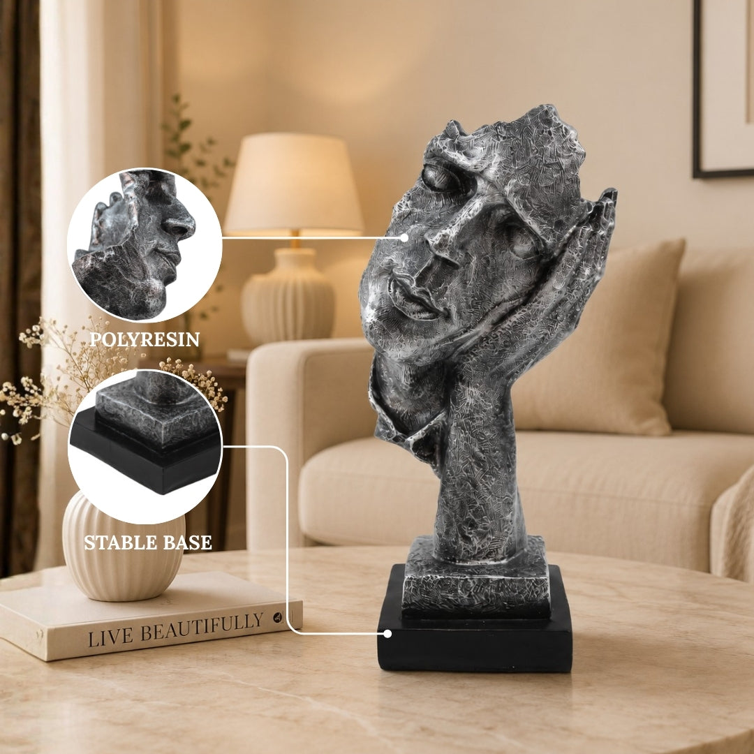 Modern Surrealist Face Sculpture Tabletop Organizer