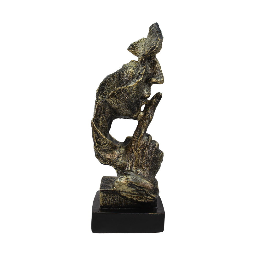 Modern Silence is Golden Face Statue Tabletop Organizer