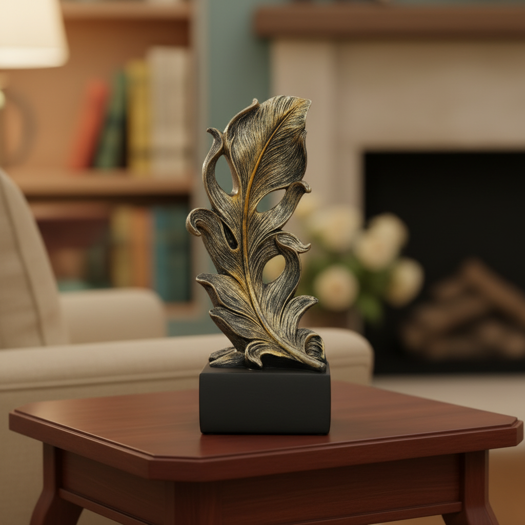 Feather Statue - Abstract Plume Tabletop Organizer