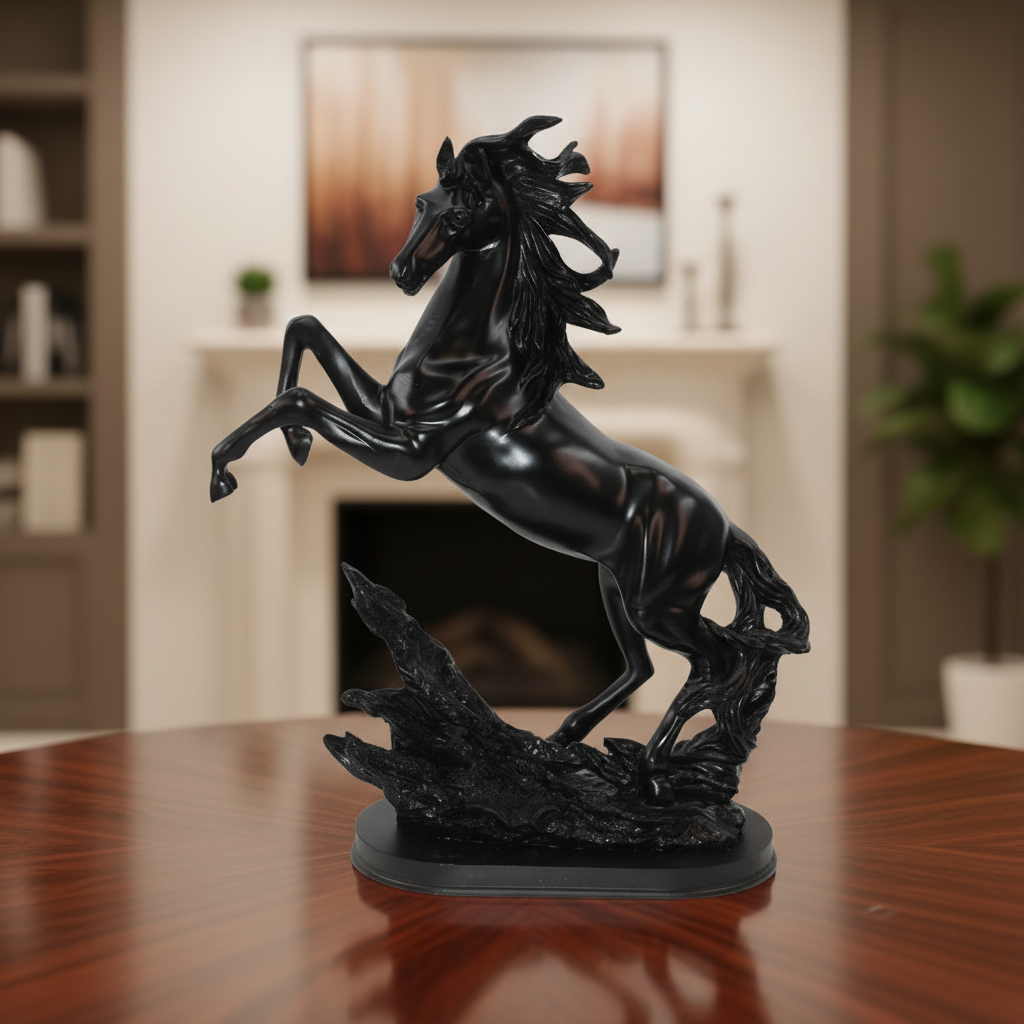 Majestic Rearing Horse Statue Tabletop Organizer