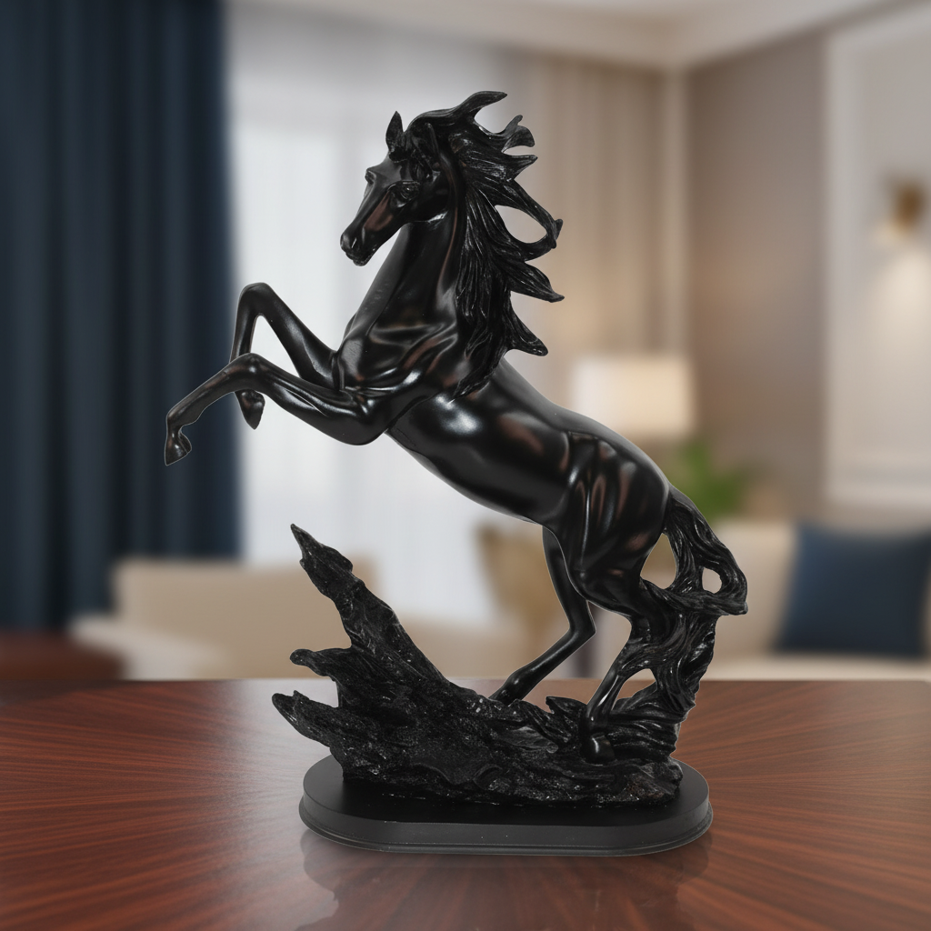 Majestic Rearing Horse Statue Tabletop Organizer