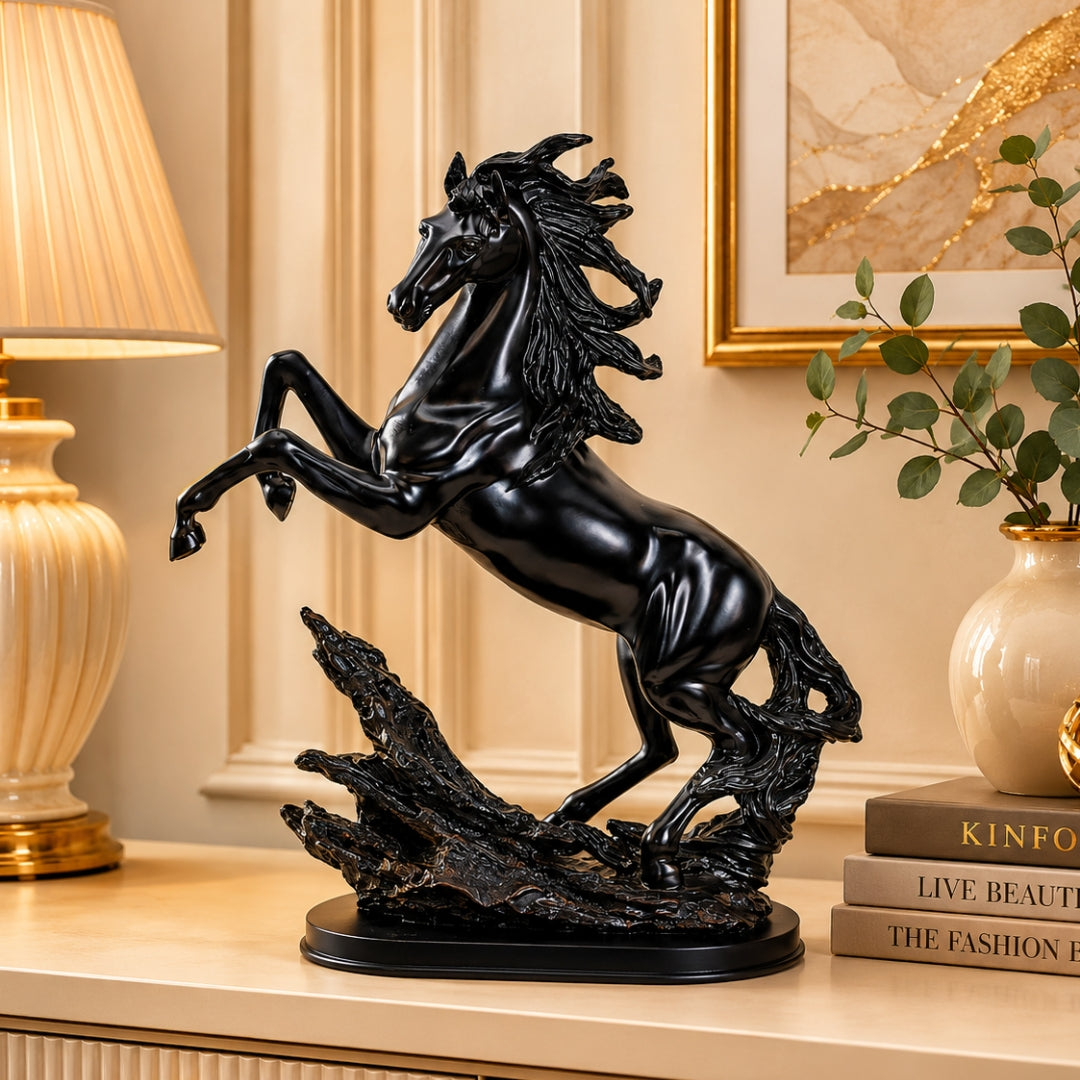 Majestic Rearing Horse Statue Tabletop Organizer