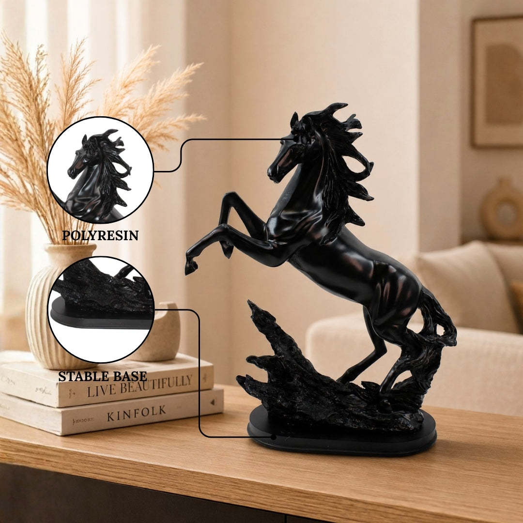 Majestic Rearing Horse Statue Tabletop Organizer