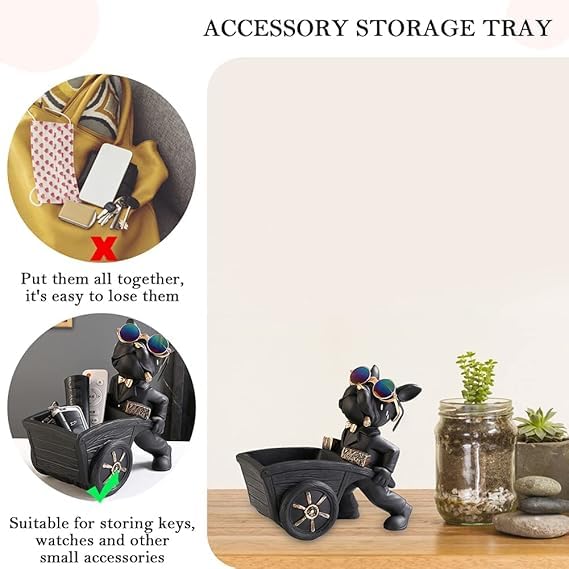 Stylish bulldog carrying cart Showpiece