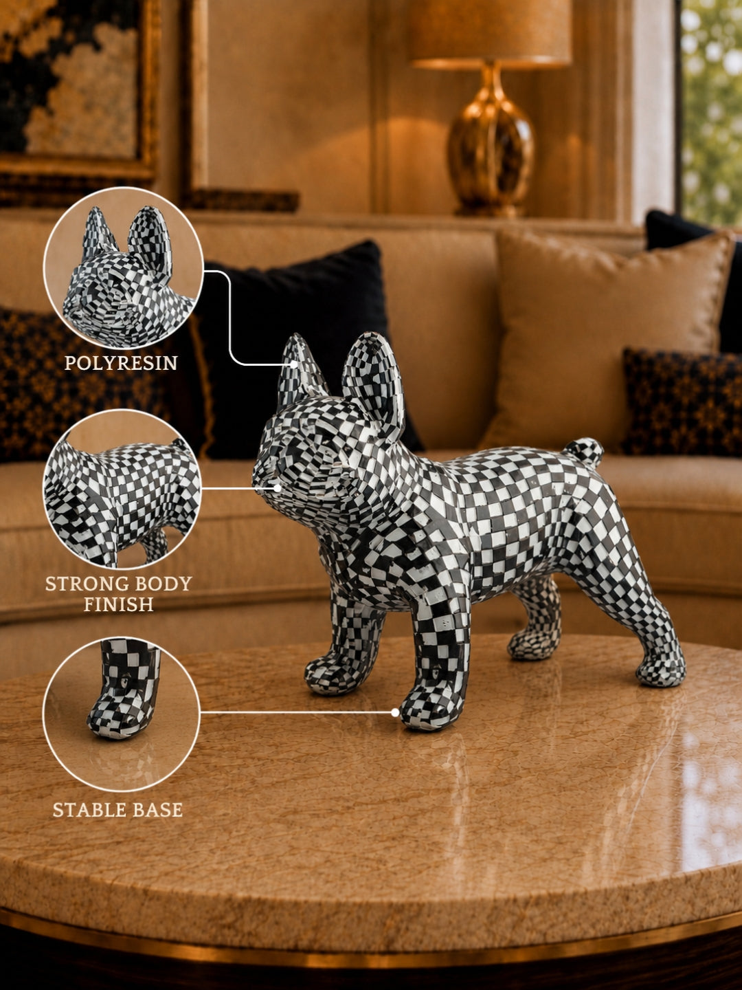 Black & White Checkered French Bulldog