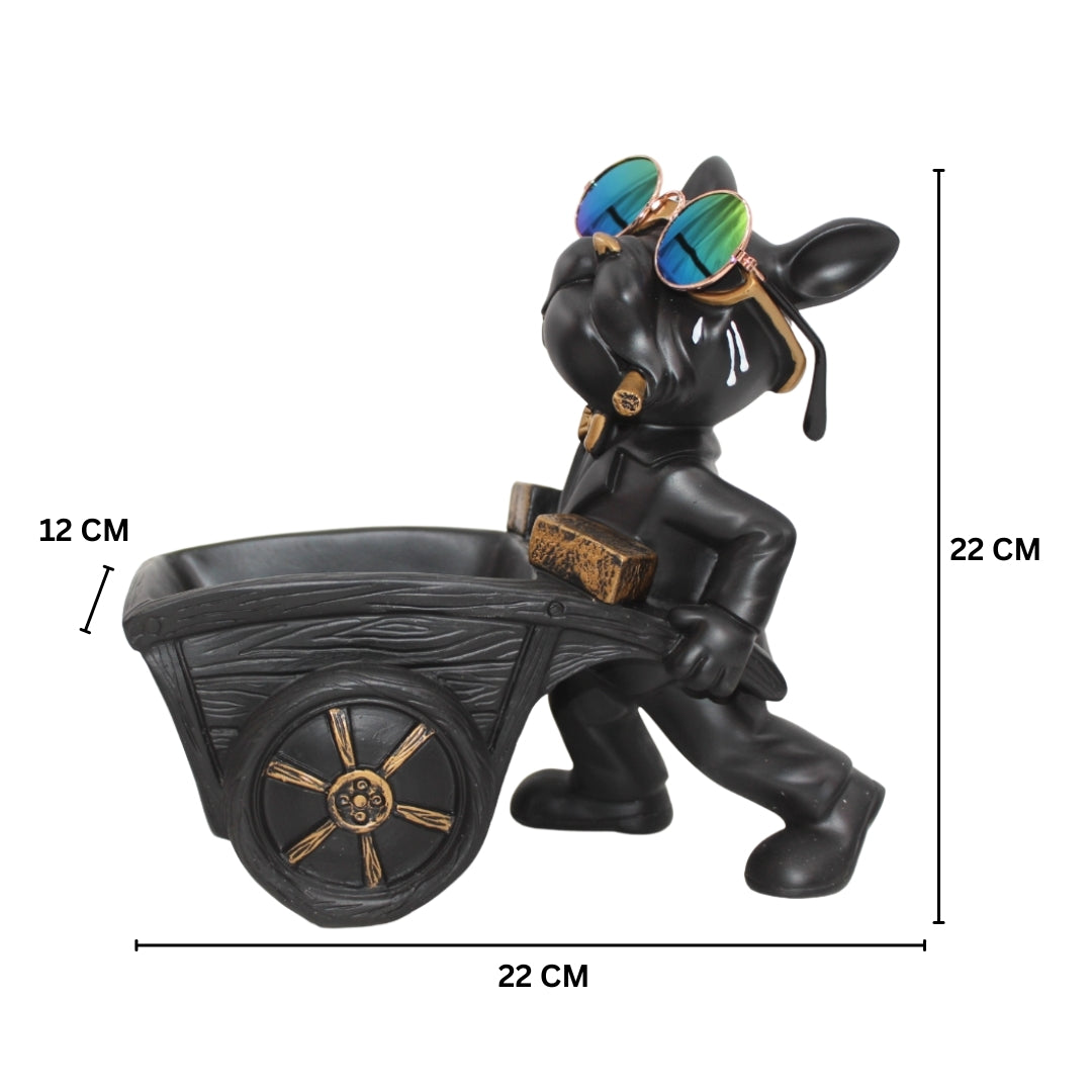 Stylish bulldog carrying cart Showpiece