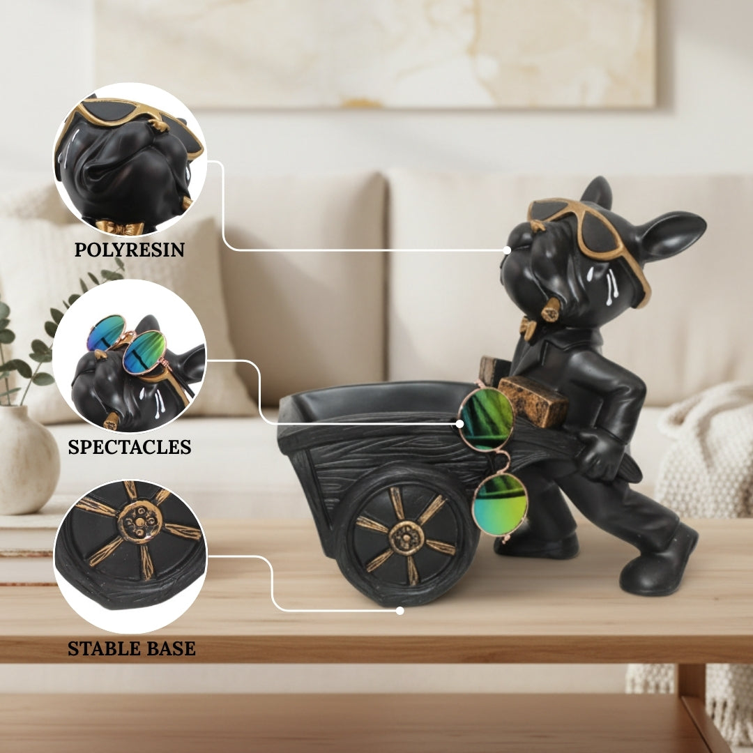Stylish bulldog carrying cart Showpiece